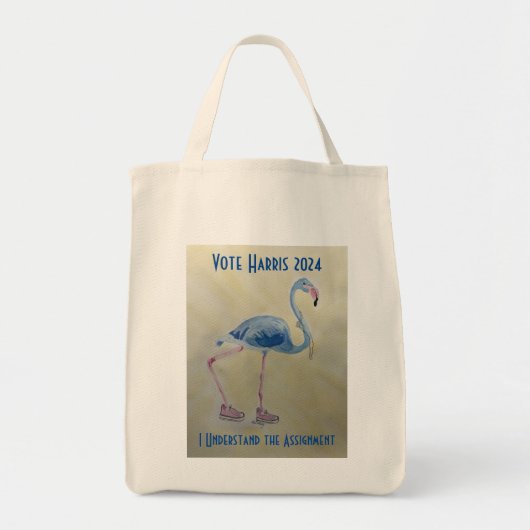 Vote Harris 2024 Blue Flamingo with Pearls Tasche (Vorne)