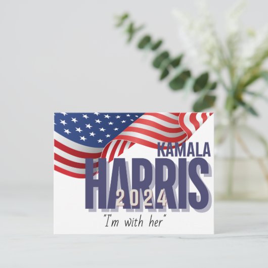 Vote Harris Election 2024 Anpassbar Postkarte (Stehend Vorderseite)
