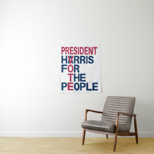 Vote Harris Präsident für das Volk Wandteppich
