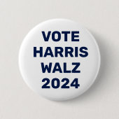 Vote Harris Walz 2024 Button (Vorderseite)