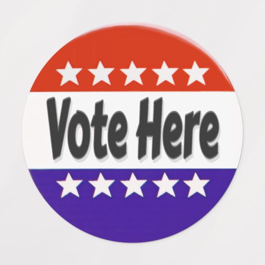 Vote Here Etiketten (Design 2)