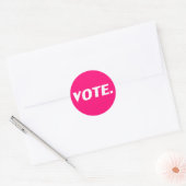 "vote" - Hot pink, magenta, fuchsia white Runder Aufkleber (Umschlag)