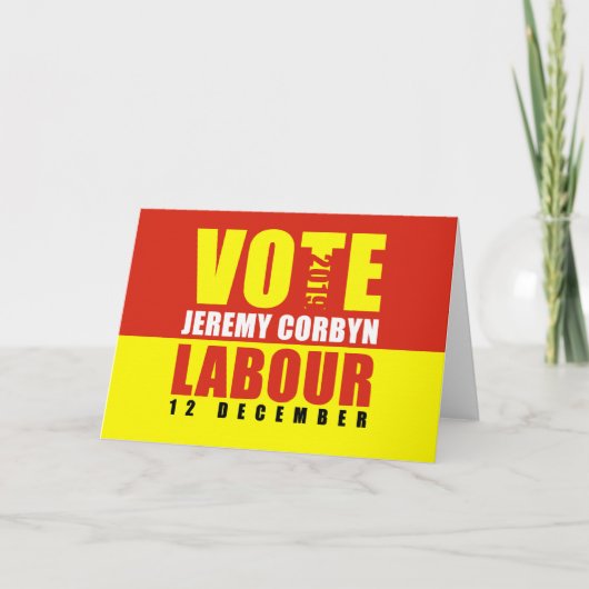 Vote Jeremy Corbyn Labour 2019 card Einladung (Vorderseite)