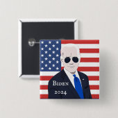 Vote Joe Biden | Präsidentschaftswahl 2024 Button (Vorne & Hinten)