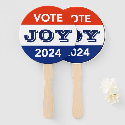 Vote Joy 2024 Harris Walz Fächer (Vorne und Hinten)