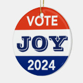 Vote Joy 2024 Harris Walz Keramik Ornament (Links)
