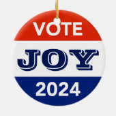 Vote Joy 2024 Harris Walz Keramik Ornament (Hinten)