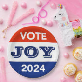 Vote Joy 2024 Harris Walz Pappteller (Party)