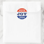 Vote Joy 2024 Harris Walz Runder Aufkleber (Tasche)