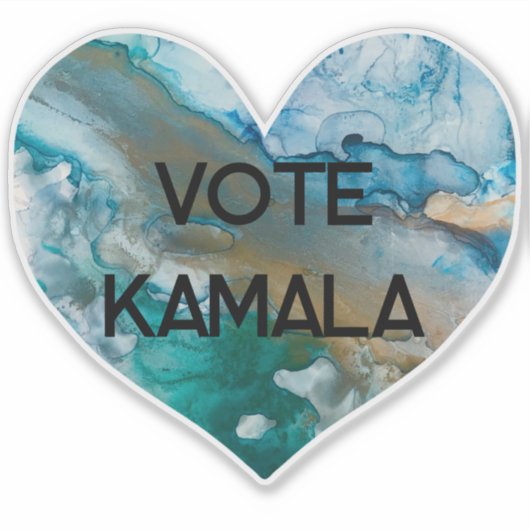 Vote Kamala Blue Alcohol Tinten Herz Aufkleber (Vorderseite)