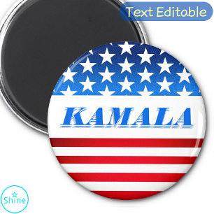 Vote Kamala Harris Custom Text USA Flag Demokraten Magnet