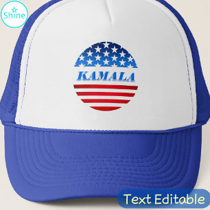 Vote Kamala Harris Custom Text USA Flag Demokraten Truckerkappe