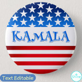 Vote Kamala Harris USA Flag Typografie Custom Text Button