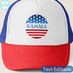 Vote Kamala Harris USA Flag Typografie Custom Text Truckerkappe