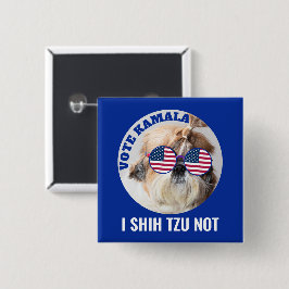Vote Kamala USA flagge Shih Tzu Nicht niedlicher H Button