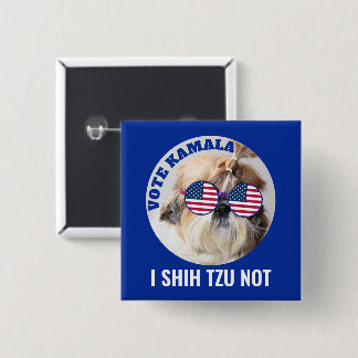 Vote Kamala USA flagge Shih Tzu Nicht niedlicher H Button