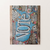 VOTE LOUD Puzzle eines Originalgemäldes auf Holz (Vertikal)