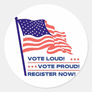 Vote Loud Runder Aufkleber
