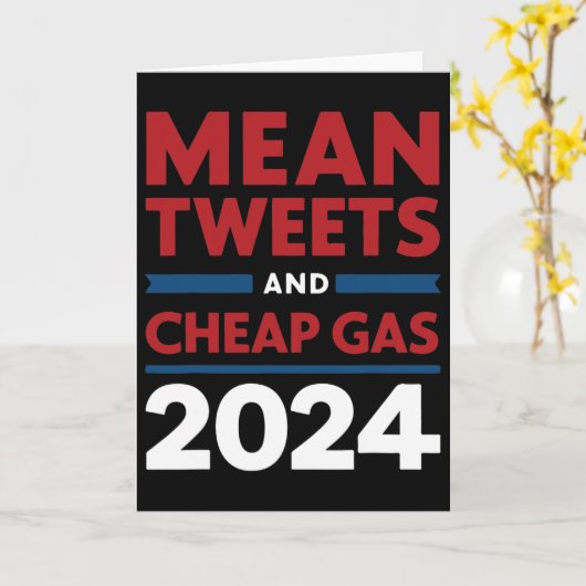 Vote Mean Tweets And Cheap Gas Pro Trump Republica Karte (Gelbe Blume)