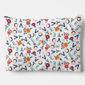 Vote Modern Floral in Green Pink Orange Blue Zubehörtasche (Rückseite)