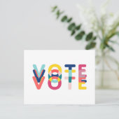 Vote Multicolor Rainbow Modern Blue Yellow Postkarte (Stehend Vorderseite)