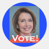 Vote Nancy Pelosi Runder Aufkleber (Vorderseite)