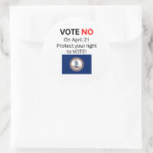 Vote NO on VA Redistricting  Runder Aufkleber (Tasche)
