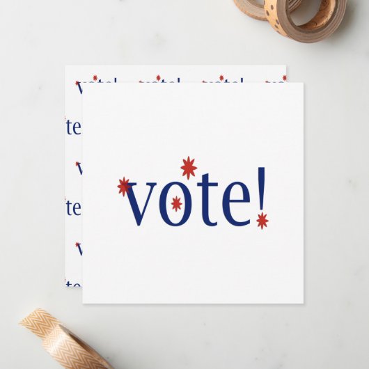Vote Note Card Mitteilungskarte (Vorderseite/Rückseite Beispiel)