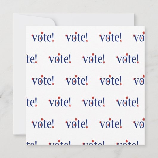 Vote Note Card Mitteilungskarte (Rückseite)