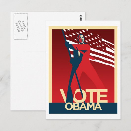 Vote Obama Postkarte (Vorne/Hinten)