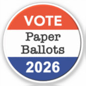 Vote Paper Ballots 2026 Midterm Election Paper Cup Aufkleber (Vorderseite)
