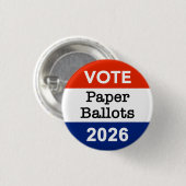 Vote Paper Ballots 2026 Midterm Election Paper Cup Button (Vorne & Hinten)