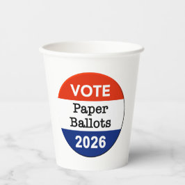 Vote Paper Ballots 2026 Midterm Election Paper Cup Pappbecher