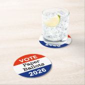 Vote Paper Ballots 2026 Midterm Election Paper Cup Runder Pappuntersetzer (Vor Ort)