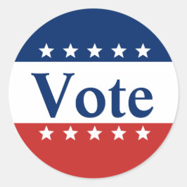 Vote Patriotic Red White und Blue Runder Aufkleber