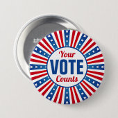 Vote Patriotic USA Button (Vorne & Hinten)