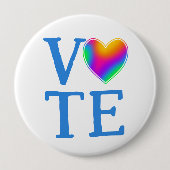 VOTE Rainbow Heart Button (Vorderseite)
