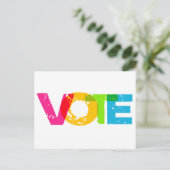 Vote Rainbow Letters Custom Postkarte (Stehend Vorderseite)