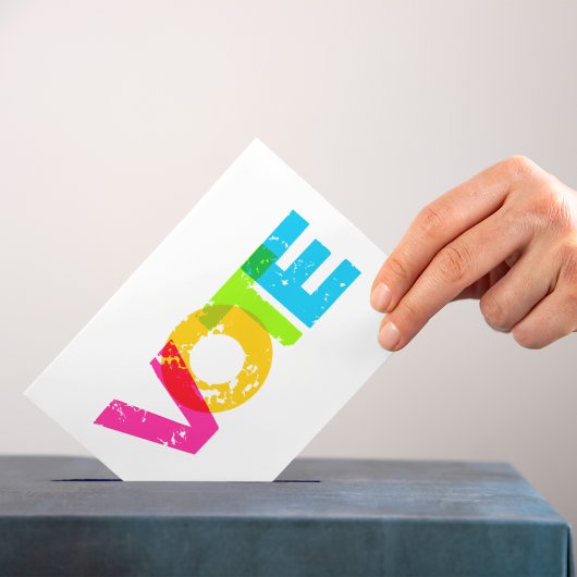 Vote Rainbow Letters Custom Postkarte