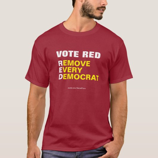 Vote Red entfernen Jeder demokratische T - Shirt (Vorderseite)