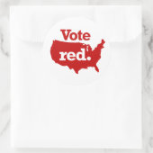 Vote Red Runder Aufkleber (Tasche)