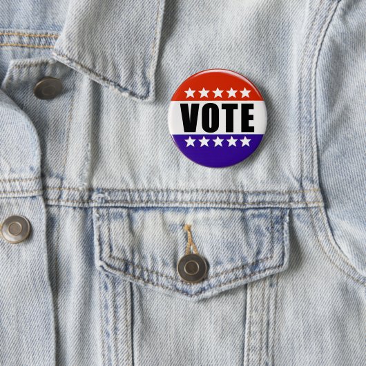 Vote Red White and Blue Patriotic Button (Beispiel)