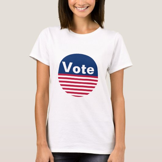 Vote Red White and Blue Patriotic Stripes T-Shirt (Vorderseite)