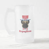 Vote rePUGlican Funny Mops in Red White Blue Hat Mattglas Bierglas (Links)