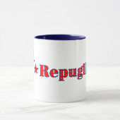 Vote rePUGlican Funny Mops in Red White Blue Hat Tasse (Zentrum)