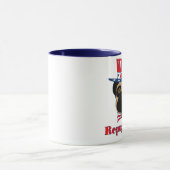 Vote rePUGlican Funny Mops in Red White Blue Hat Tasse (Zentrum)