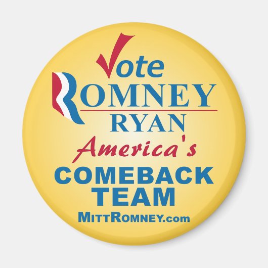 Vote Romney Ryan - Anti Obama Magnet (Vorne)