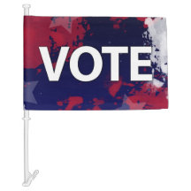VOTE, rote, weiße und blaue Autoflagge.