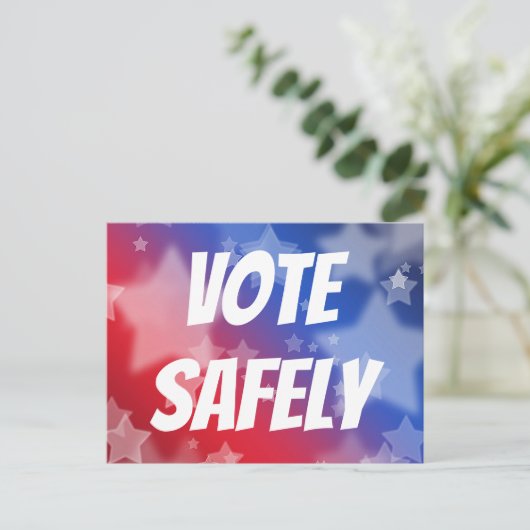 Vote Safely Postkarte (Stehend Vorderseite)