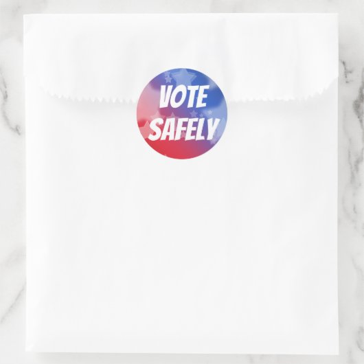 Vote Safely Runder Aufkleber (Tasche)
